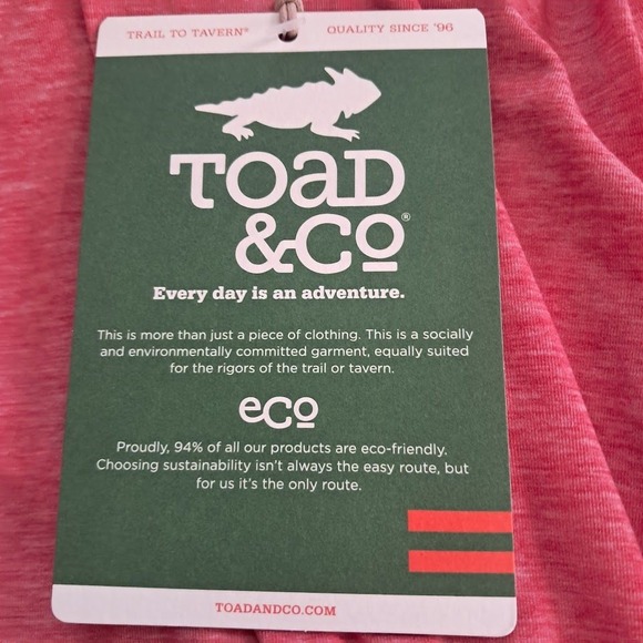 NWT TOAD&CO XS‎ Swifty Strappy Tank Top Guava Heather Athletic Built-In Bra - Picture 10 of 10